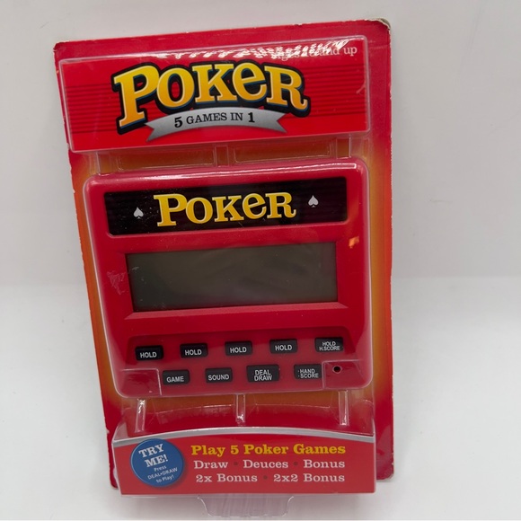 Reczone Poker 5 Games in 1 Handheld Electronic Game NEW Sealed Draw Deuces Bonus - Picture 1 of 2
